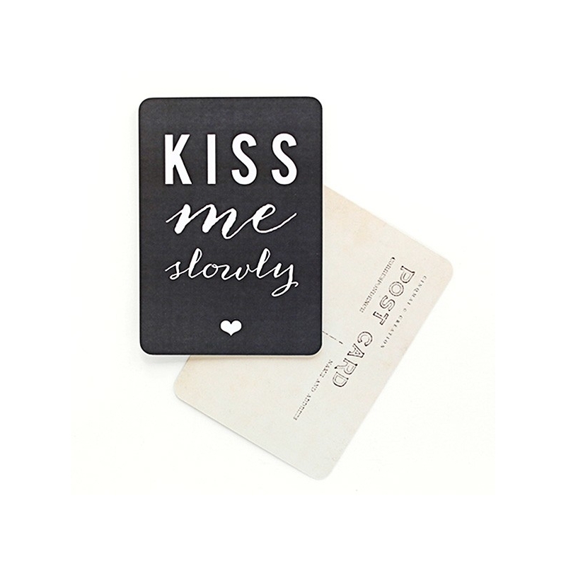 Carte Postale Kiss Me Slowly - Noir Ardoise - CINQMAI - Boutique Les inutiles