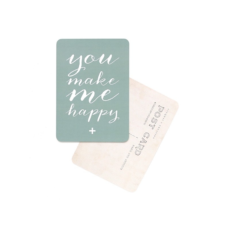 Carte Postale You Make Me Happy - Vert Sauge - CINQMAI - Boutique Les inutiles