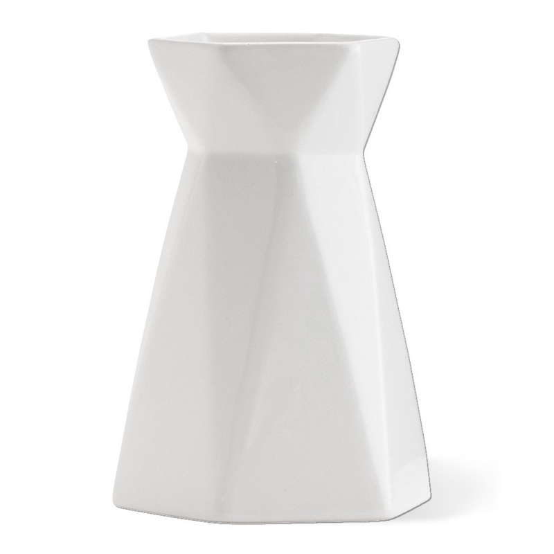 Grand Vase à Bulbes Facetté Blanc - Madam Stoltz - Boutique Les inutiles