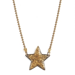 collier étoile à paillettes dorées • pendentif bijoux pour enfants • idée cadeau petite fille • eshop créateur Les inutiles