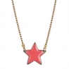 Collier étoile rouge rose • bijoux petite fille idée cadeau enfant • pendentif porte-bonheur • Les inutiles