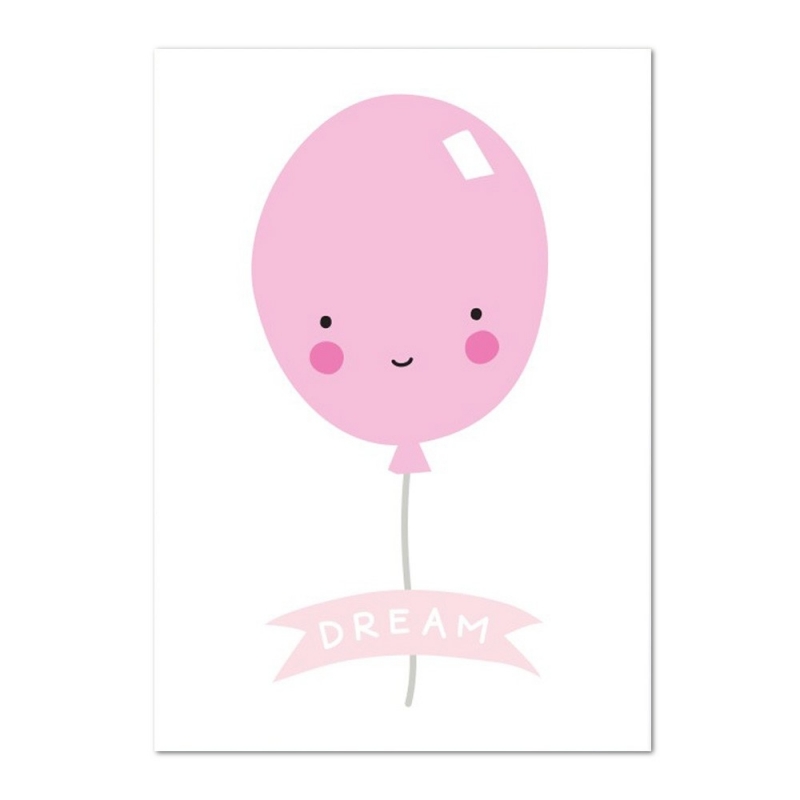 Poster Dream  - Affiche Ballon Rose - A Little Lovely Company - Boutique Les inutiles