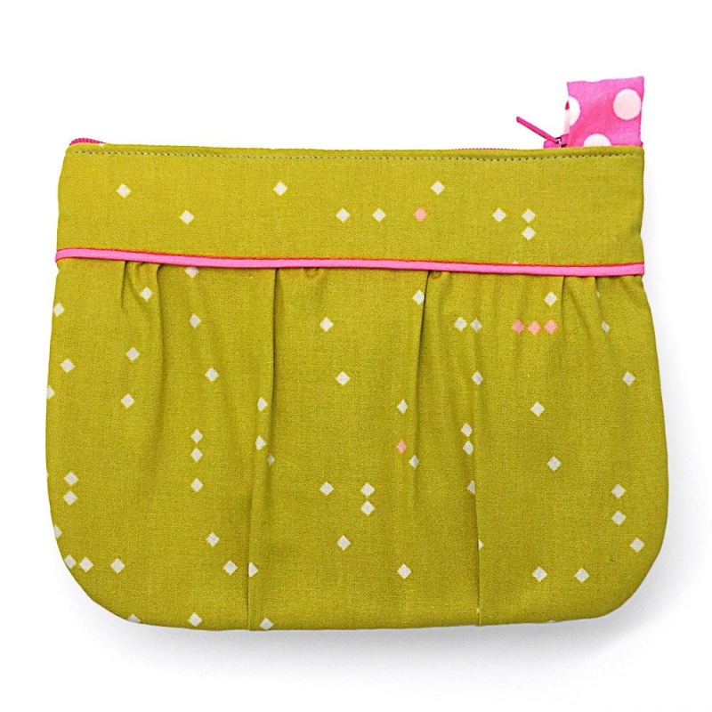 Pochette Mauricette Jaune Moutarde & Rose Fluo - Made in France - Boutique Les inutiles