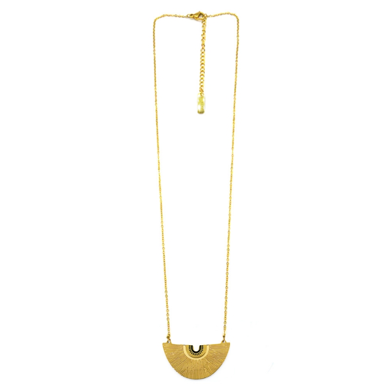 Collier doré et kaki par ilan'elle Bijoux Création artisanale fait main pas cher à Rouen