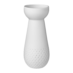Vase à bulbe en porcelaine blanche mate par Räder - vase blanc à pois - Les inutiles