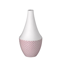 Vase à Pois en porcelaine blanche mate par Räder - Soliflore blanc et rose pastel - Les inutiles