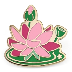 Pin's Lotus émaillé - Enamel Pin Collection Green Addict - Ln* Addict - broche et accessoires boutique Les inutiles