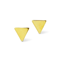Boucles d'oreilles triangle doré - puces tige poussette triangulaires dorées  muja juma - boutique les inutiles