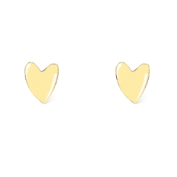 Boucles d'oreilles Grant de Titlee - Tige poucette clou puce coeur jaune paille - Les inutiles