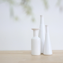 Trio de Vases Bouteille - Soliflores en céramique Blanche - Coming B - Boutique Les inutiles