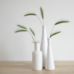 Trio de Vases Bouteille - Soliflores en céramique Blanche - Coming B - Boutique Les inutiles
