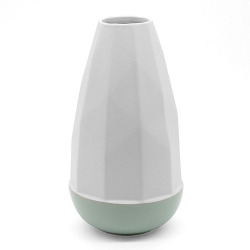 Vase Blanc et Mint en céramique bicolore - Coming B - Boutique Les inutiles