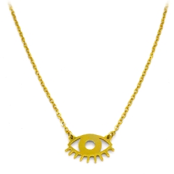 Collier Twiggy or • pendentif oeil doré • Bijou yeux mystique • eshop créateurs et bijou Les inutiles