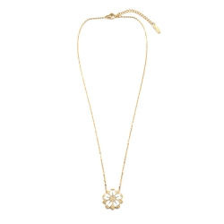 Collier Sakura Pendentif fleur de cerisier blanc et doré • Idée cadeau porte-bonheur • eshop bijoux Les inutiles