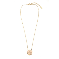Bijoux Sakura, Collier Fleur de Cerisier • Pendentif doré et Rose • Concept store et bijoux créateurs Les inutiles
