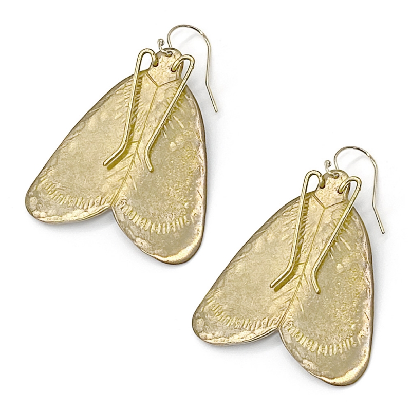 Grandes boucles d'oreilles Papillon de nuit • Moth Earrings Alexandria • Bijoux fait main créateurs Loches