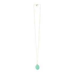 Collier Long pendentif vert pastel bleu • Médaillon porte photo • idées cadeaux de naissance et mariage personnalisé