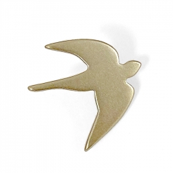 mini pin's hirondelle • broche oiseau doré à l'or fin • idées cadeaux pour enfants bijoux animaux • Loches boutique Les inutiles