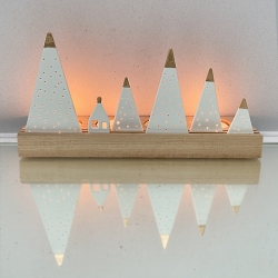 Décorations de Noël et boutique cadeaux à Loches • Photophore en porcelaine Rader , maison, montagne et sapin de noel