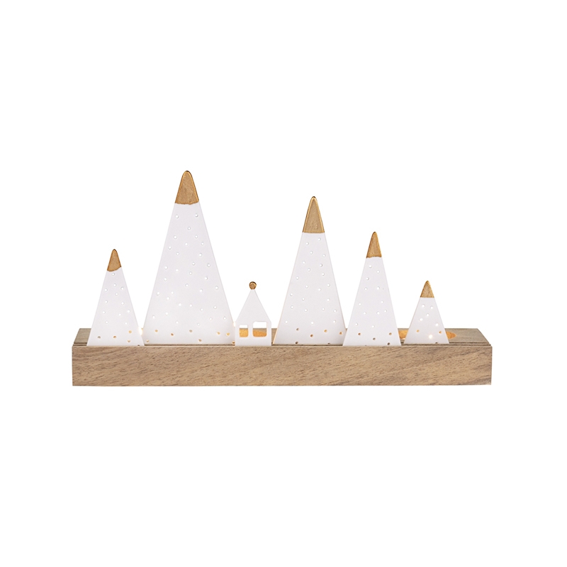 Bougeoir modulable maison, montage et sapin • Photophore en bois et porcelaine de Rader • bougie de table de Noël