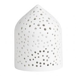 Light Hut Räder photophore en porcelaine • Lumignon votive déco de Noël blanc • Bougeoir bougie chauffe-plat