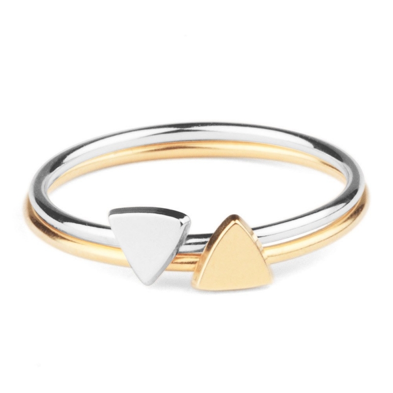 Bague Fanchon Plaquée Or 18K Avec 3 Zirconiums Cubiques (CZ) - Taille 58 - Neuf